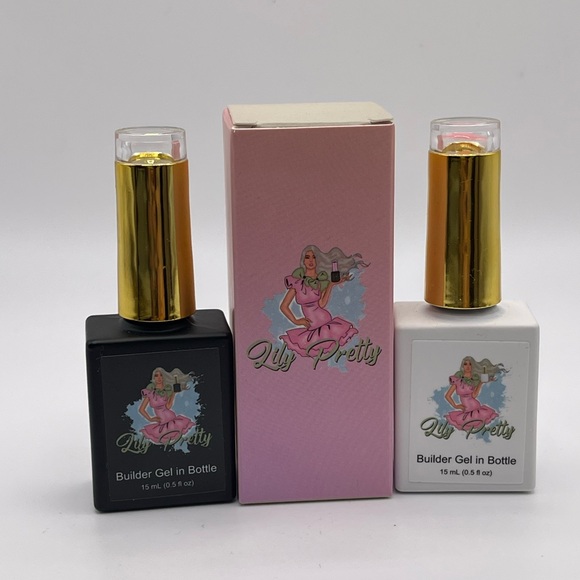 Lily Pretty Clear and Pink Color Builder Nail Gel Set, 2Pcs 15ml - Picture 5 of 10